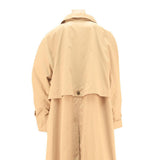 Womens Beige Cotton Blend Long Sleeve Button Closure Classic Coat XL Plain