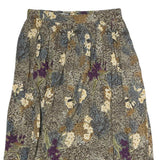 SAG HARBOR Womens Beige Floral Midi Polyester Skirt M Elastic Waist Vintage