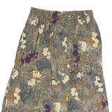 SAG HARBOR Womens Beige Floral Midi Polyester Skirt M Elastic Waist Vintage