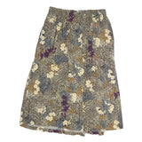 SAG HARBOR Womens Beige Floral Midi Polyester Skirt M Elastic Waist Vintage
