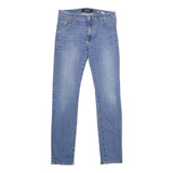 REPLAY Womens Blue Regular Fit Skinny Denim Light W30 L32 Zip Cotton Blend