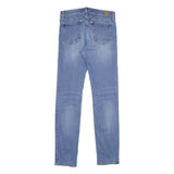 REPLAY Womens Blue Regular Fit Skinny Denim Light W30 L32 Zip Cotton Blend