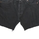 LEVI'S Mens Black Denim Cut-Off Shorts 2XL W38 Raw Hem Casual Cotton