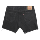 LEVI'S Mens Black Denim Cut-Off Shorts 2XL W38 Raw Hem Casual Cotton