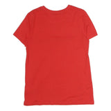 TOMMY HILFIGER Mens Red Graphic T-Shirt S Short Sleeve Crew Neck Logo Cotton