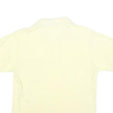 LACOSTE Mens Cream Short Sleeve Plain Polo Shirt S Cotton Blend Casual