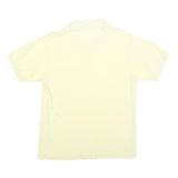 LACOSTE Mens Cream Short Sleeve Plain Polo Shirt S Cotton Blend Casual