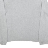 CHAPS Mens Grey Cotton Patterned Jumper Half Zip Crew Neck Regular L
