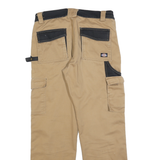DICKIES Mens Regular Fit Beige & Black Workwear Trousers W32 L32 Durable Cotton