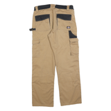 DICKIES Mens Regular Fit Beige & Black Workwear Trousers W32 L32 Durable Cotton