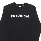 LACOSTE LIVE Womens Black Plain Crew Neck Basic Knit Jumper M Statement Print