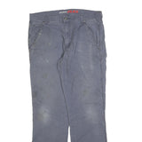DICKIES Mens Cotton Blend Blue Regular Fit Straight Leg Trousers W36 L34