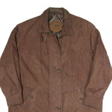 AMARETTA Womens Brown Outdoor Jacket L Polyester Blend Woven Plain Zip Relaxed