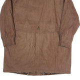 AMARETTA Womens Brown Outdoor Jacket L Polyester Blend Woven Plain Zip Relaxed