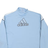 ADIDAS Mens Light Blue Polyester Blend Track Jacket L Zip Plain Sports