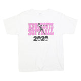 GILDAN Womens White & Pink Knockouts Softball Graphic T-Shirt XL Short Sleeve