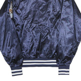 AUGUSTA Mens Navy Blue Satin Varsity Style Jacket S Polyester Button Closure