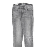 LEVI'S 711 BIG E Womens Slim Skinny Denim Light W26 L28 Distressed Zip Jeans