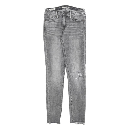 LEVI'S 711 BIG E Womens Slim Skinny Denim Light W26 L28 Distressed Zip Jeans