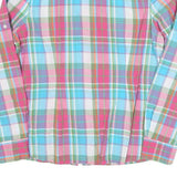 TOMMY HILFIGER Womens Pink & Blue Check Shirt L Cotton Blend Long Sleeve Casual