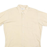 DA DI Mens Beige Shirt L Cotton Blend Short Sleeve Lightweight Casual