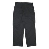 DICKIES Mens Regular Black Cargo Trousers W33 L30 Cotton Blend Zip Pocket