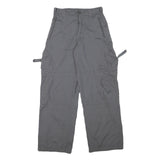 Mens Polyester Blend Grey Relaxed Cargo Trousers W25 L28 Casual Workwear Zip