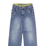 KIKSTAR Womens Blue Regular Fit Straight Denim Medium Wash Jeans W26 L26 Yellow