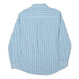 CHAPS Mens Blue & Green Check Shirt L Cotton Blend Button-Down Casual