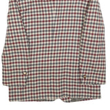 Womens Burgundy & Grey Check Wool Button Jacket M Classic Tailored