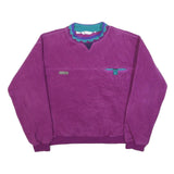 COLUMBIA Womens Purple Patterned Jumper Crew Neck Basic Knit L Outdoor Fleece