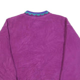 COLUMBIA Womens Purple Patterned Jumper Crew Neck Basic Knit L Outdoor Fleece
