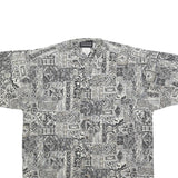 MAXX Mens Grey Patterned Casual Shirt S Cotton Short Sleeve Button Collar
