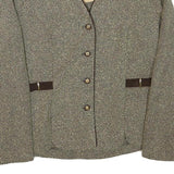 MISS DORHY Womens Brown & Cream Textured Jacket S Polyester Blend Button Closure