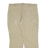 CARHARTT Mens Jeans Beige Relaxed Straight Denim W38 L30 Workwear Durable