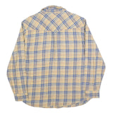 LEVI'S Mens Beige & Blue Checked Cotton Blend Shirt L Casual Long Sleeve Button