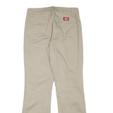 DICKIES Womens Cotton Blend Beige Regular Fit Straight Leg Trousers W26 L27