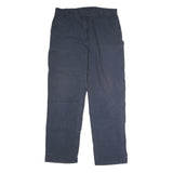 CARHARTT Mens Cotton Navy Regular Straight Trousers W40 L36 Workwear Zip Closure