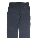 CARHARTT Mens Cotton Navy Regular Straight Trousers W40 L36 Workwear Zip Closure