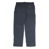CARHARTT Mens Cotton Navy Regular Straight Trousers W40 L36 Workwear Zip Closure
