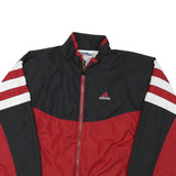 ADIDAS Mens Black & Red Track Jacket L Polyester Blend Zip Athletic Sportswear