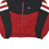 ADIDAS Mens Black & Red Track Jacket L Polyester Blend Zip Athletic Sportswear