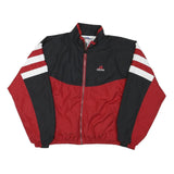 ADIDAS Mens Black & Red Track Jacket L Polyester Blend Zip Athletic Sportswear