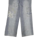 SUIT5AN Womens Jeans Blue Relaxed Wide-Leg Denim Medium W30 L29 Embroidered