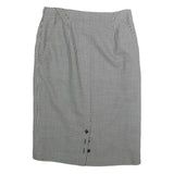 HAMMER Womens Black & White Check Pencil Knee Length Cotton Blend Skirt M Office