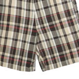 CHAPS Mens Beige Plaid Casual Shorts XL W36 Cotton Blend Comfortable Summer