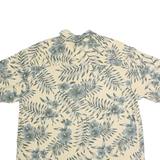 PARADISE COVES Mens Cream & Grey Floral Cotton Shirt XL Hawaiian Casual Summer