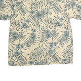 PARADISE COVES Mens Cream & Grey Floral Cotton Shirt XL Hawaiian Casual Summer