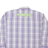 WRANGLER Mens Purple & White Check Shirt XL Button Down Long Sleeve Casual