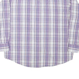 WRANGLER Mens Purple & White Check Shirt XL Button Down Long Sleeve Casual